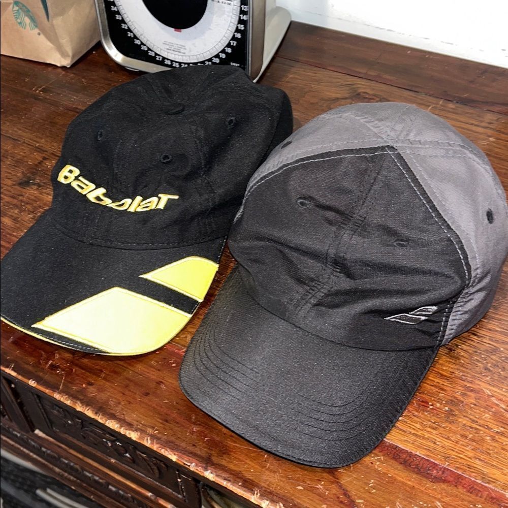 2-Great play Babolat Retro Osfa Unisex Tennis Court Cap Hat Black Gray & Gold